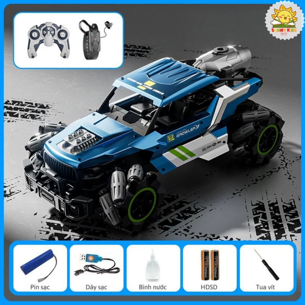 Xe Đồ Chơi Điều Khiển 4DRC Y3 Siêu Ngầu, Drift 360°, Phun Khói, Vỏ Hợp Kim, Đèn Sáng, Âm Thanh Sống Động - Sunny Kids