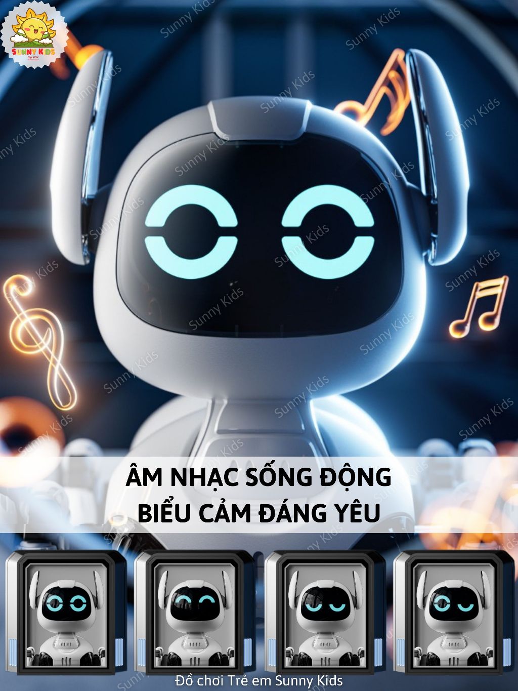 Robot Chó Đồ Chơi 4DRC Y9 Siêu Dễ Thương, Tương Tác Chạm, Xoay 360° Điều Khiển Cử Chỉ, Biểu Cảm Mắt LED - Sunny Kids