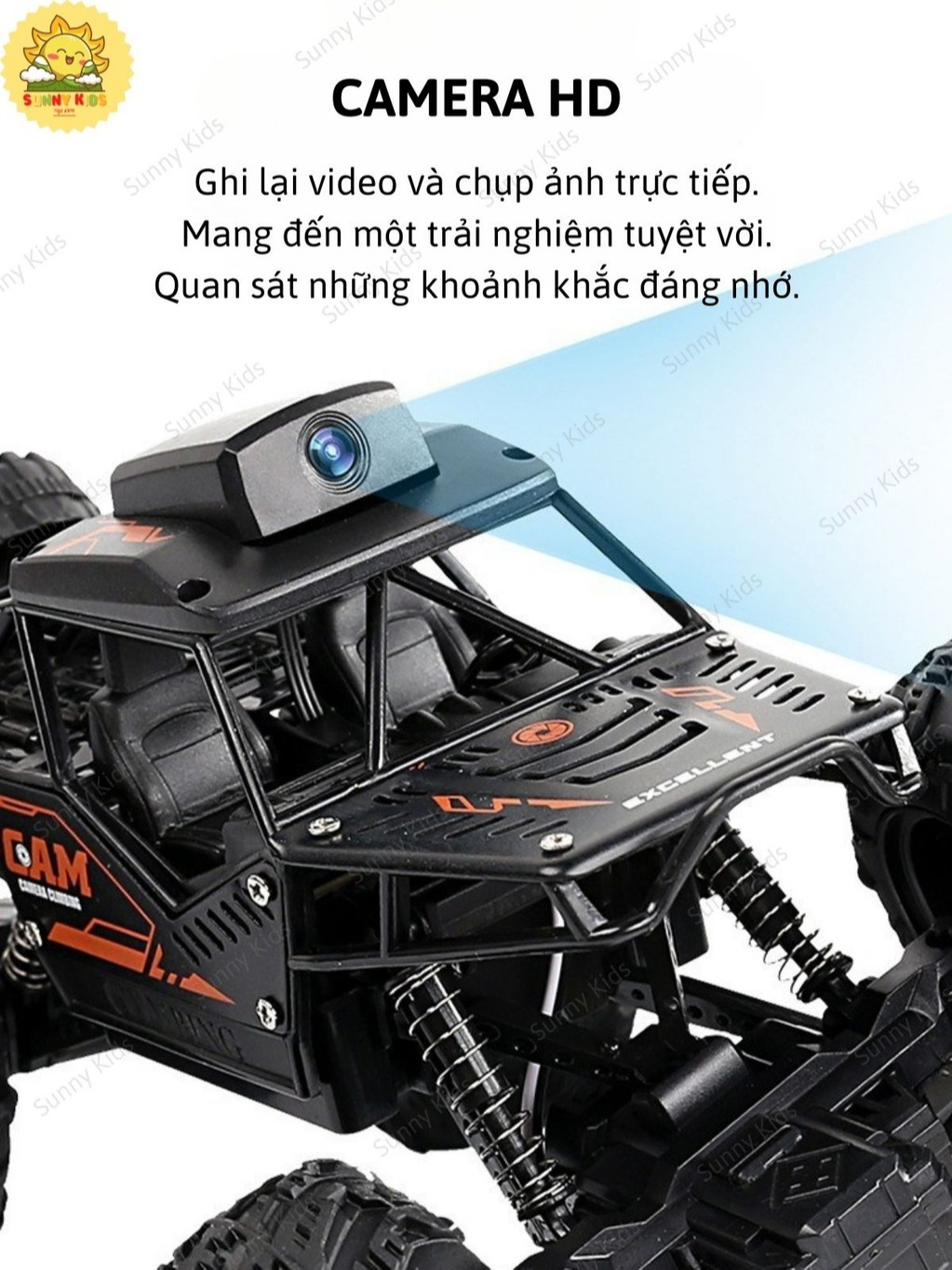 Xe Điều Khiển Từ Xa Có Camera HD Climbing, Dẫn Động 2 Bánh, Vỏ Hợp Kim, Xe Ô Tô Đồ Chơi Địa Hình Siêu Bền - Sunny Kids