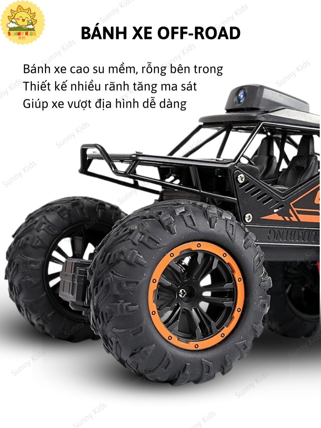 Xe Điều Khiển Từ Xa Có Camera HD Climbing, Dẫn Động 2 Bánh, Vỏ Hợp Kim, Xe Ô Tô Đồ Chơi Địa Hình Siêu Bền - Sunny Kids