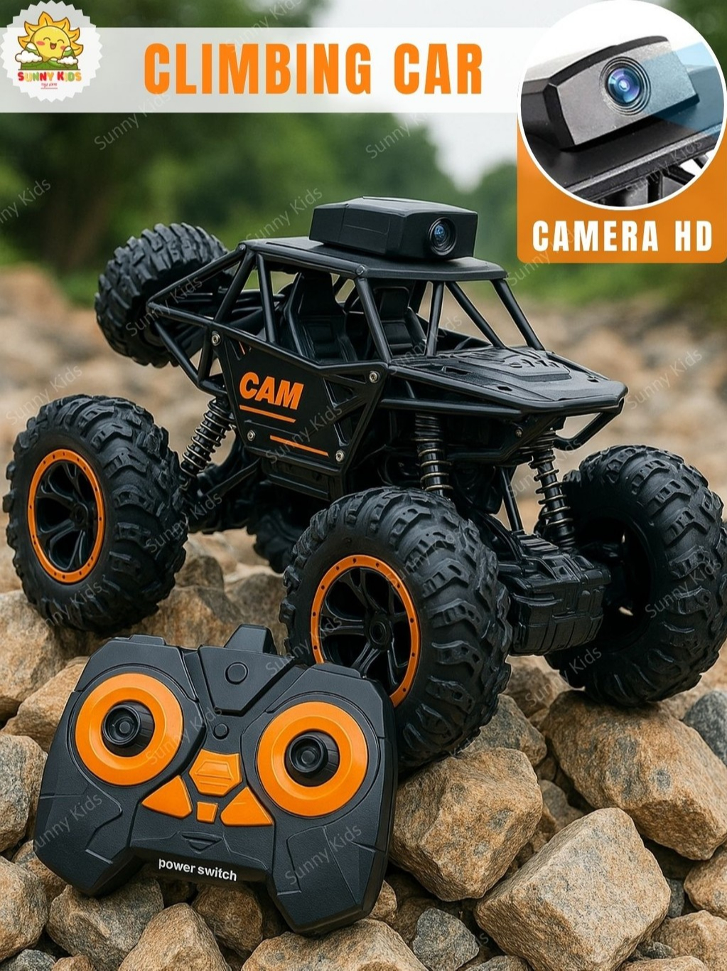 Xe Điều Khiển Từ Xa Có Camera HD Climbing, Dẫn Động 2 Bánh, Vỏ Hợp Kim, Xe Ô Tô Đồ Chơi Địa Hình Siêu Bền - Sunny Kids