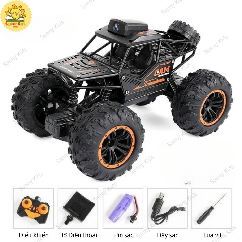 Xe Điều Khiển Từ Xa Có Camera HD Climbing, Dẫn Động 2 Bánh, Vỏ Hợp Kim, Xe Ô Tô Đồ Chơi Địa Hình Siêu Bền - Sunny Kids