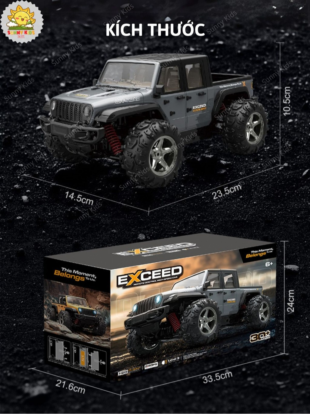 JJRC C8819 - Xe Địa Hình Tốc Độ 35km/h, 4WD Truyền Động 2 Cầu, Điều Khiển Từ Xa 2.4GHz, Thiết Kế Siêu Ngầu – Sunny Kids
