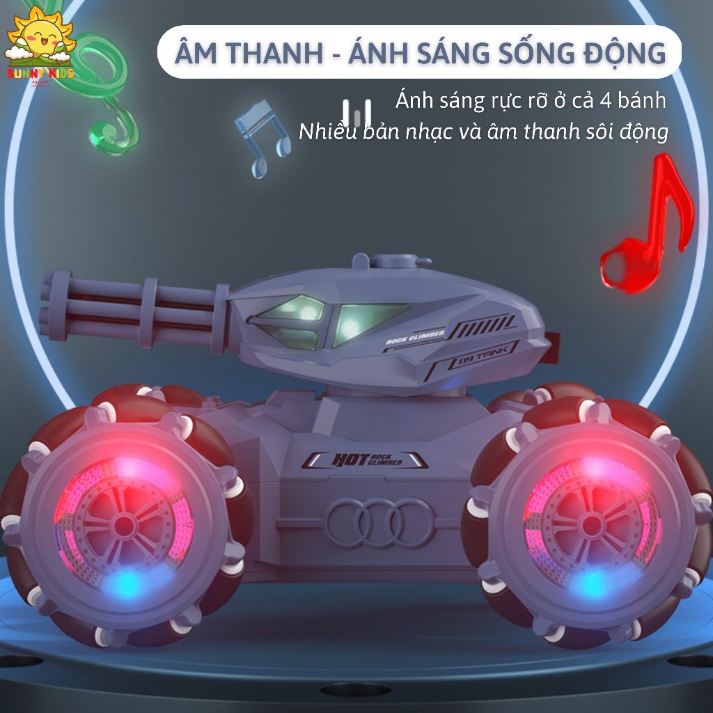 Xe Tăng Điều Khiển Từ Xa JJRC Q126, Pin sạc, Đồ Chơi Cao Cấp, Âm Nhạc Ánh Sáng Sống Động - Sunny Kids