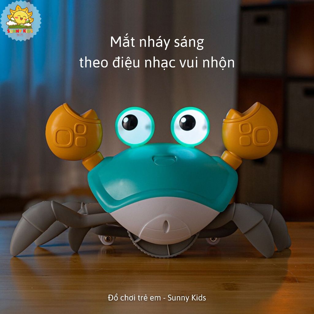 Đồ chơi Cho Bé Con Cua Tự Tránh Vật Cản, Bật/Tắt Nhạc Tiện Lợi, Pin Sạc Type C, 20 Phút Chơi Liên Tục - Sunny Kids