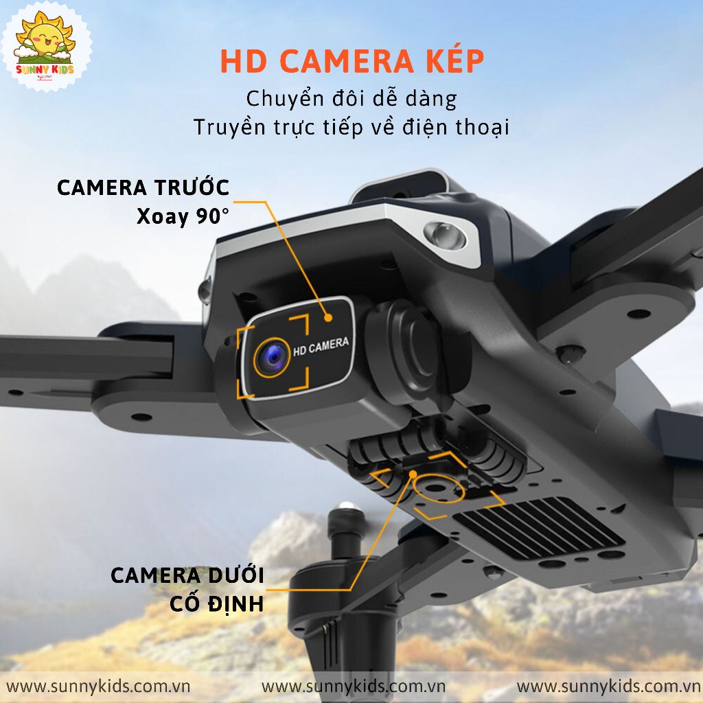 Drone JJRC H109, Camera kép HD, Tự Tránh Va Chạm, Máy Bay Điều Khiển Từ Xa Nhiều Công Nghệ Cảm Biến Cao Cấp - Sunny Kids