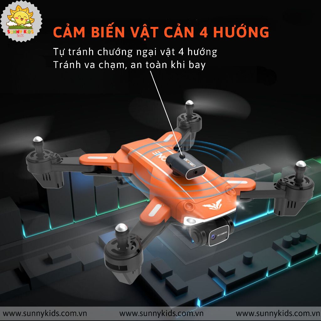 Drone JJRC H109, Camera kép HD, Tự Tránh Va Chạm, Máy Bay Điều Khiển Từ Xa Nhiều Công Nghệ Cảm Biến Cao Cấp - Sunny Kids