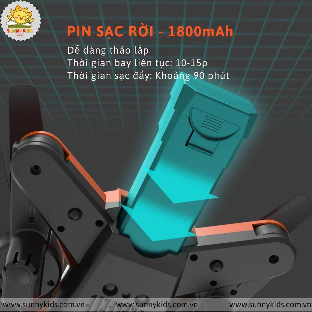 Drone JJRC H109, Camera kép HD, Tự Tránh Va Chạm, Máy Bay Điều Khiển Từ Xa Nhiều Công Nghệ Cảm Biến Cao Cấp - Sunny Kids