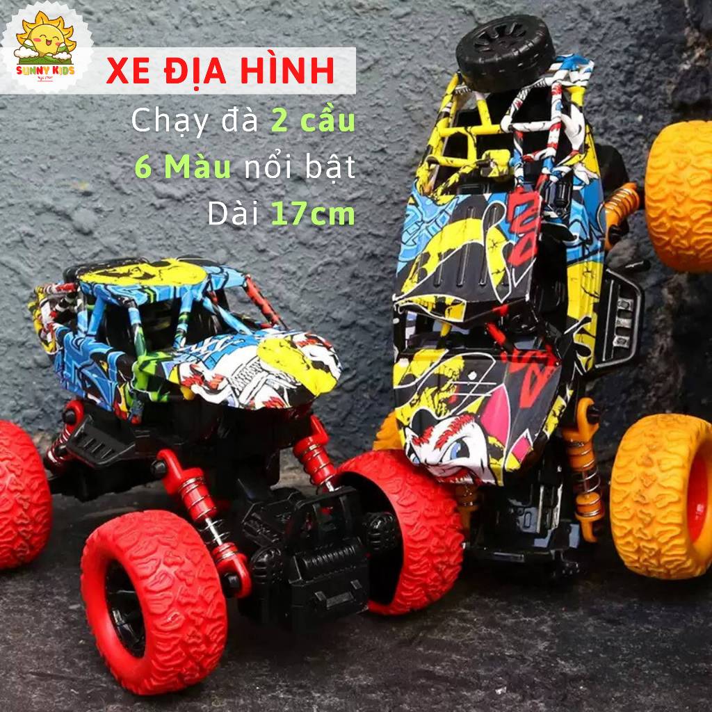 Xe Đồ Chơi Địa Hình 17cm, 6 Màu Sắc Nổi Bật, Chạy Đà 2 Cầu, Giảm Sóc 4 Bánh, Lốp Bằng Cao Su Chống Trượt - Sunny Kids