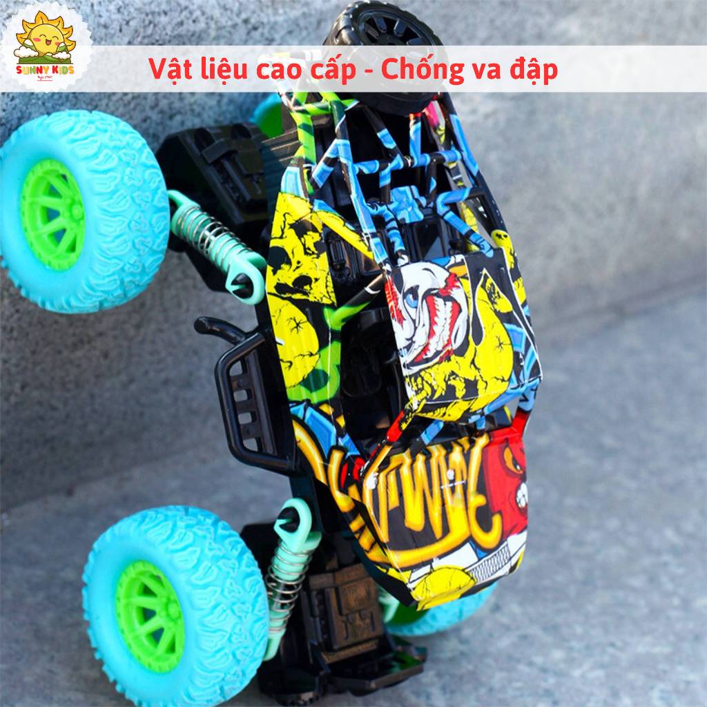 Combo 2 Xe Đồ Chơi Địa Hình Lớn Nhỏ Cho Bé, Xe Chạy Đà 2 Cầu, Giảm Sóc 4 Bánh, Lốp Xe Bằng Cao Su An Toàn - Sunny Kids