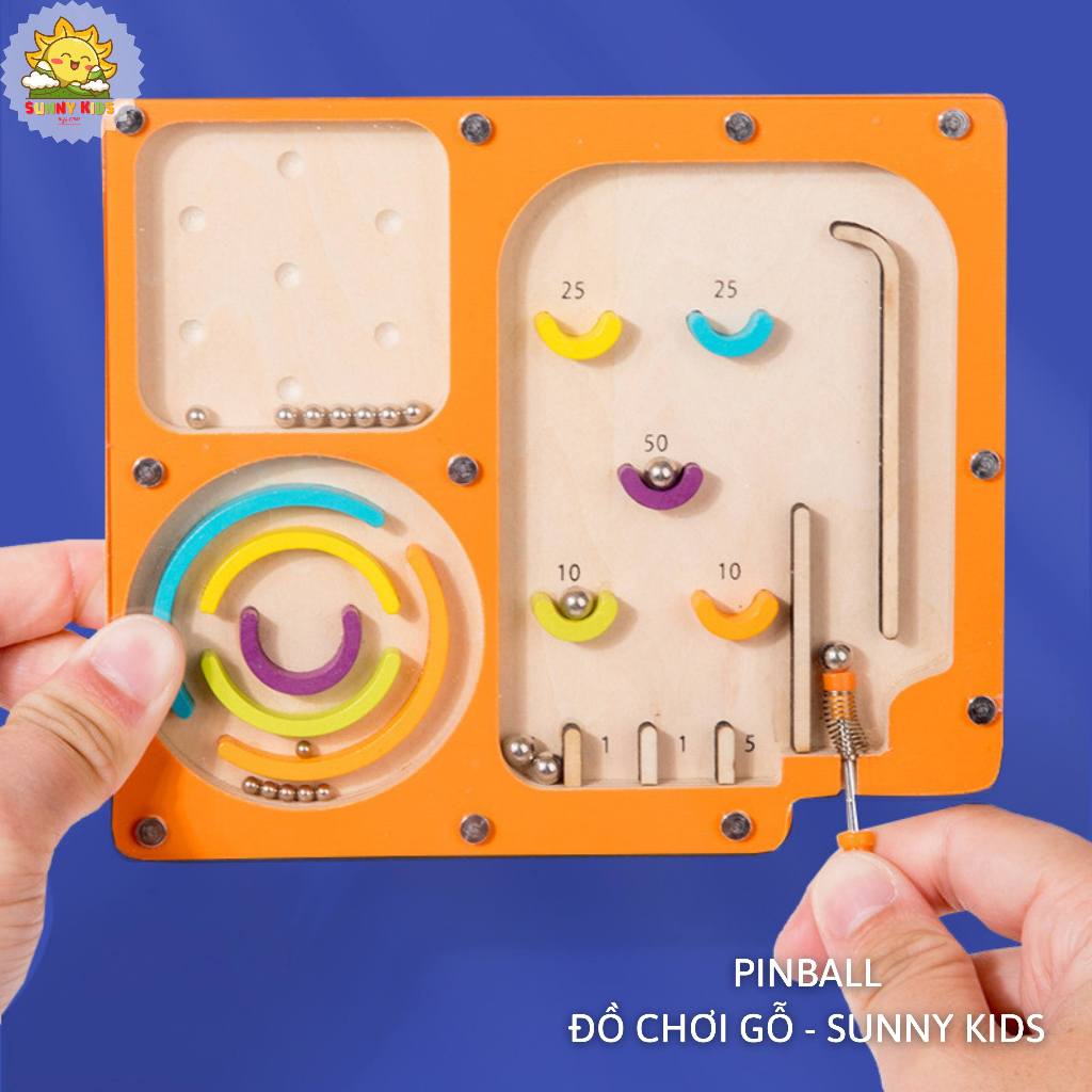 Đồ Chơi Bằng Gỗ Pinball, Rèn Luyện Đôi Tay Khéo Léo Và Sự Kiên Nhẫn Cho Bé, Rời Xa Các Trò Chơi Điện Tử - Sunny Kids