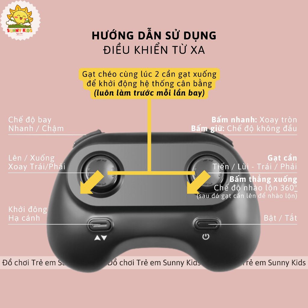 Drone Camera 4K JJRC H107 Màu Hồng cá tính, Sticker dễ thương, Đồ chơi Máy bay Điều khiển từ xa cho Bé gái - Sunny Kids