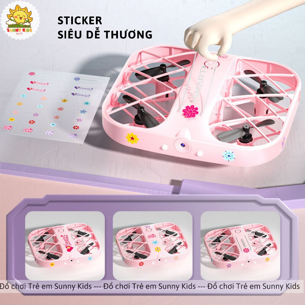 Drone Camera 4K JJRC H107 Màu Hồng cá tính, Sticker dễ thương, Đồ chơi Máy bay Điều khiển từ xa cho Bé gái - Sunny Kids