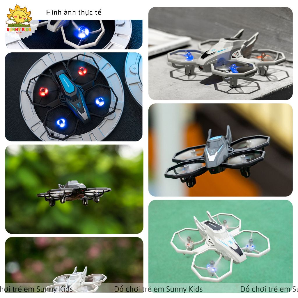 Drone Mini JJRC H118, Máy bay đồ chơi điều khiển từ xa ổn định, an toàn, kích thước gọn, đèn Led nhiều màu - Sunny Kids