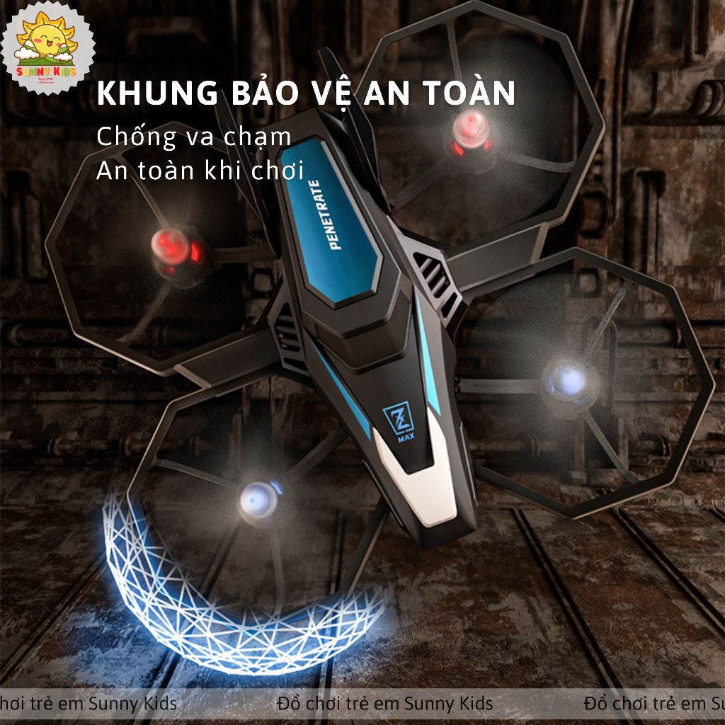 Drone Mini JJRC H118, Máy bay đồ chơi điều khiển từ xa ổn định, an toàn, kích thước gọn, đèn Led nhiều màu - Sunny Kids