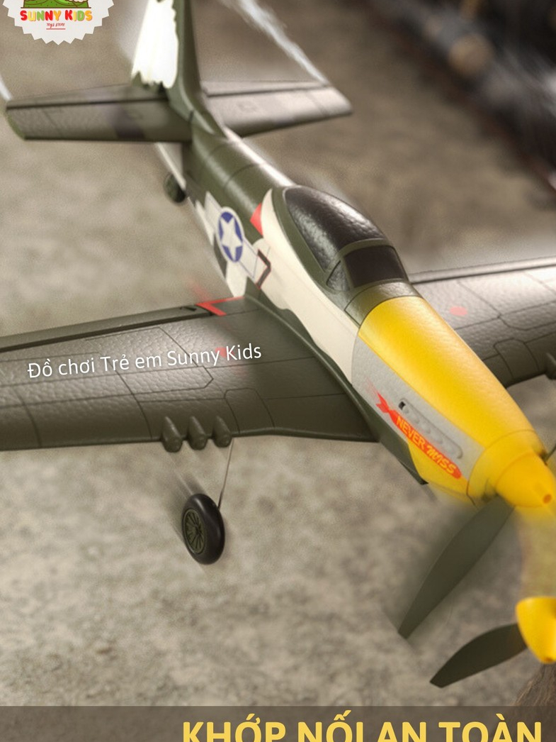 (4 KÊNH) Máy bay Điều khiển từ xa chuyên nghiệp P-51 MUSTANG W511, phạm vi 300m, 3 chế độ bay, tự cân bằng - Sunny Kids