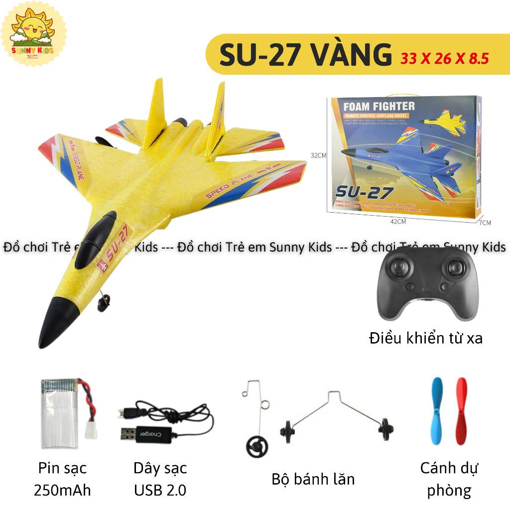 Máy bay chiến đấu F35 (HW39), Máy bay xốp điều khiển từ xa, Vòng bảo vệ cánh, Pin sạc, khoảng cách bay 100m - Sunny Kids