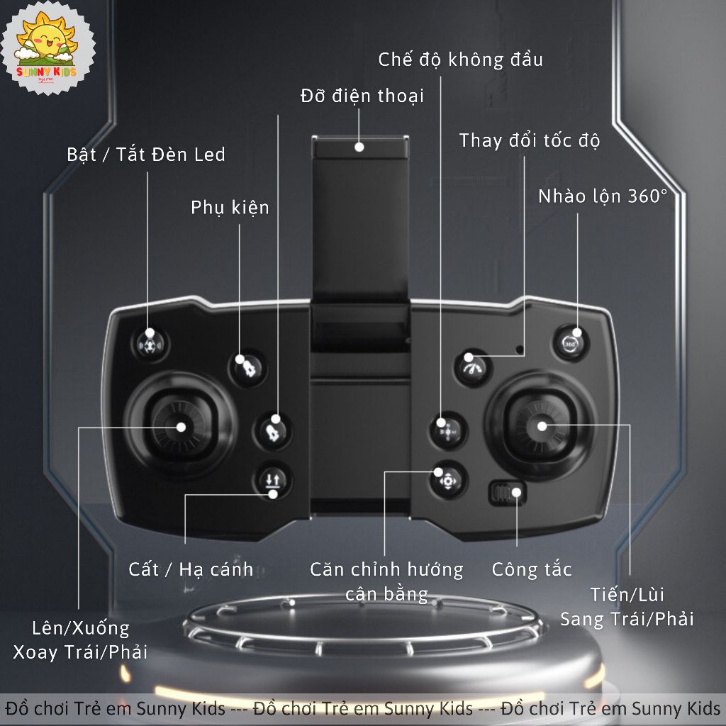 Máy bay Điều khiển từ xa Drone JJRC H121, Camera HD kết nối điện thoại, Đồ chơi Máy bay xốp dễ điều khiển - Sunny Kids