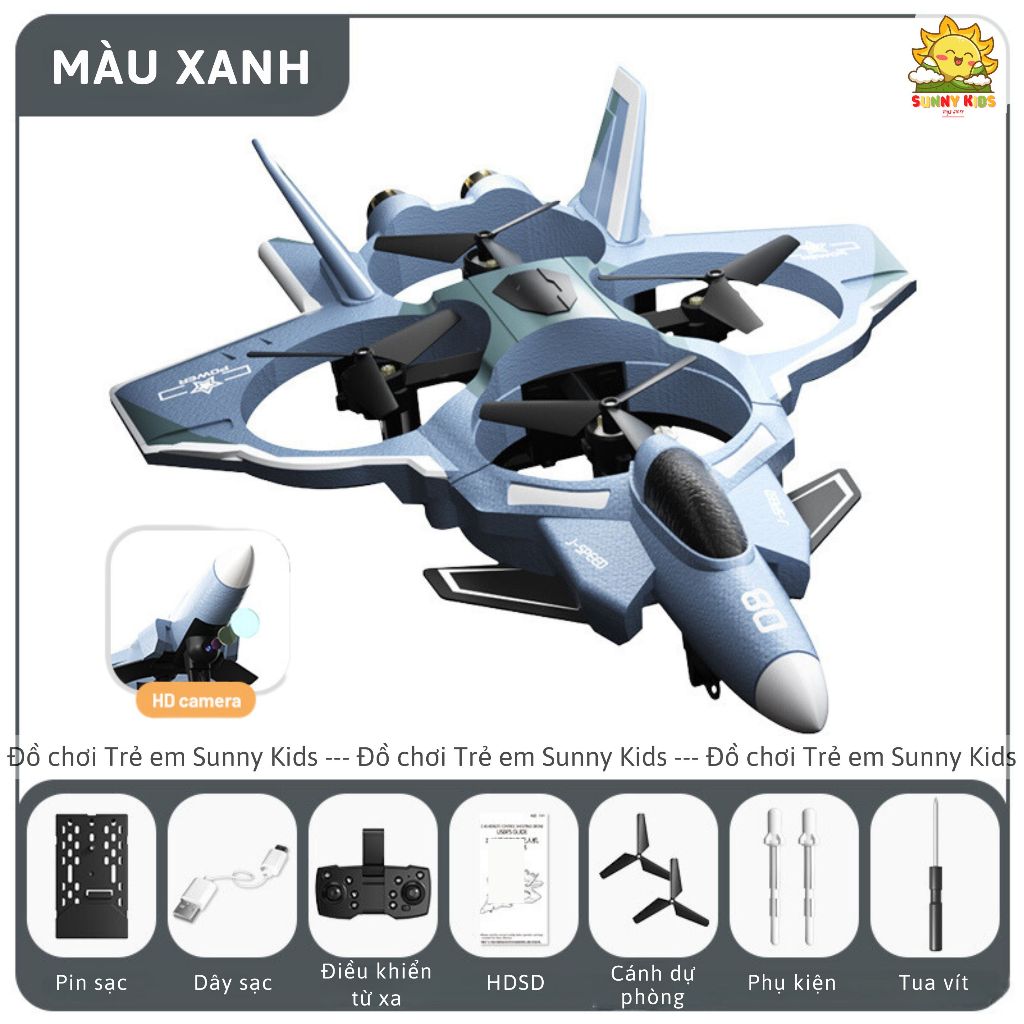 Máy bay Điều khiển từ xa Drone JJRC H121, Camera HD kết nối điện thoại, Đồ chơi Máy bay xốp dễ điều khiển - Sunny Kids