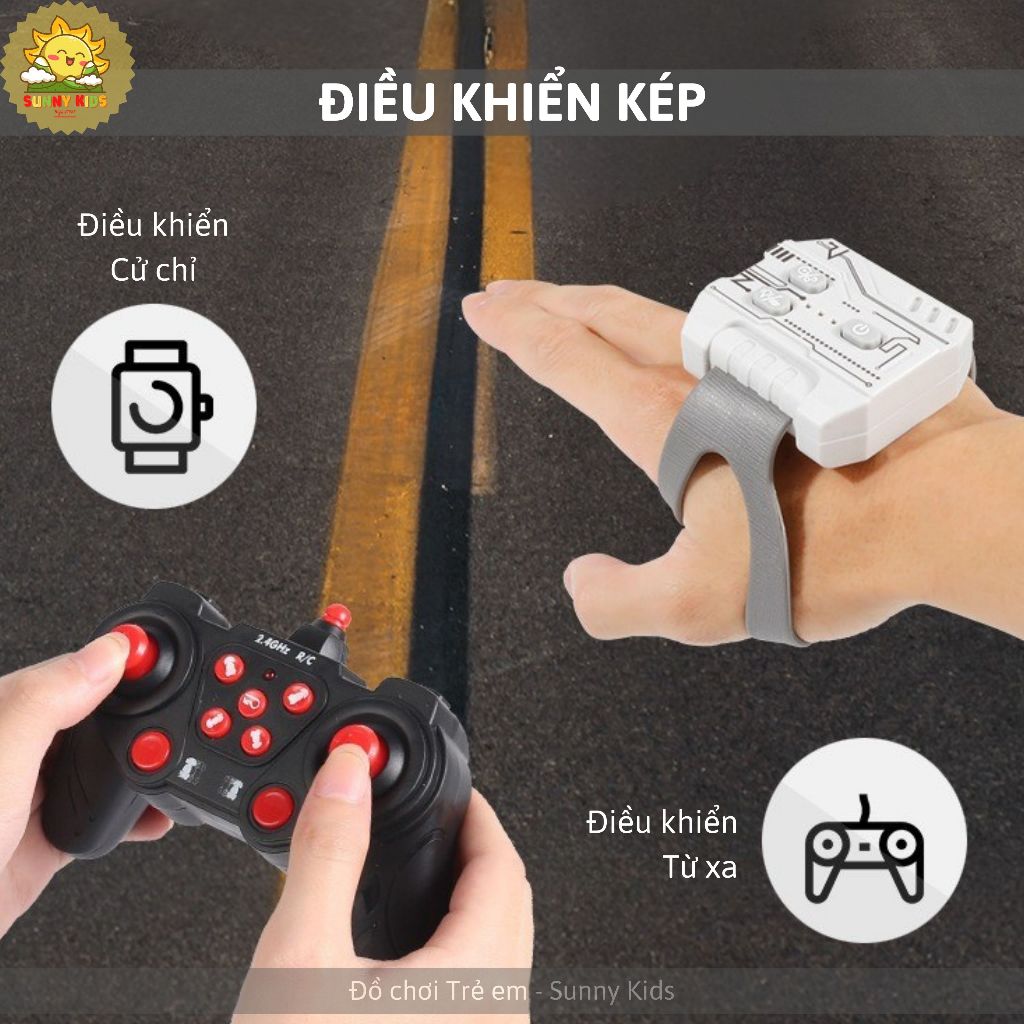 Xe Đồ Chơi STUNT SUV Xoay 360 Độ, Di Chuyển 8 Hướng, Điều Khiển Từ Xa, Đồng Hồ Cử Chỉ, Âm thanh, Ánh sáng - Sunny Kids