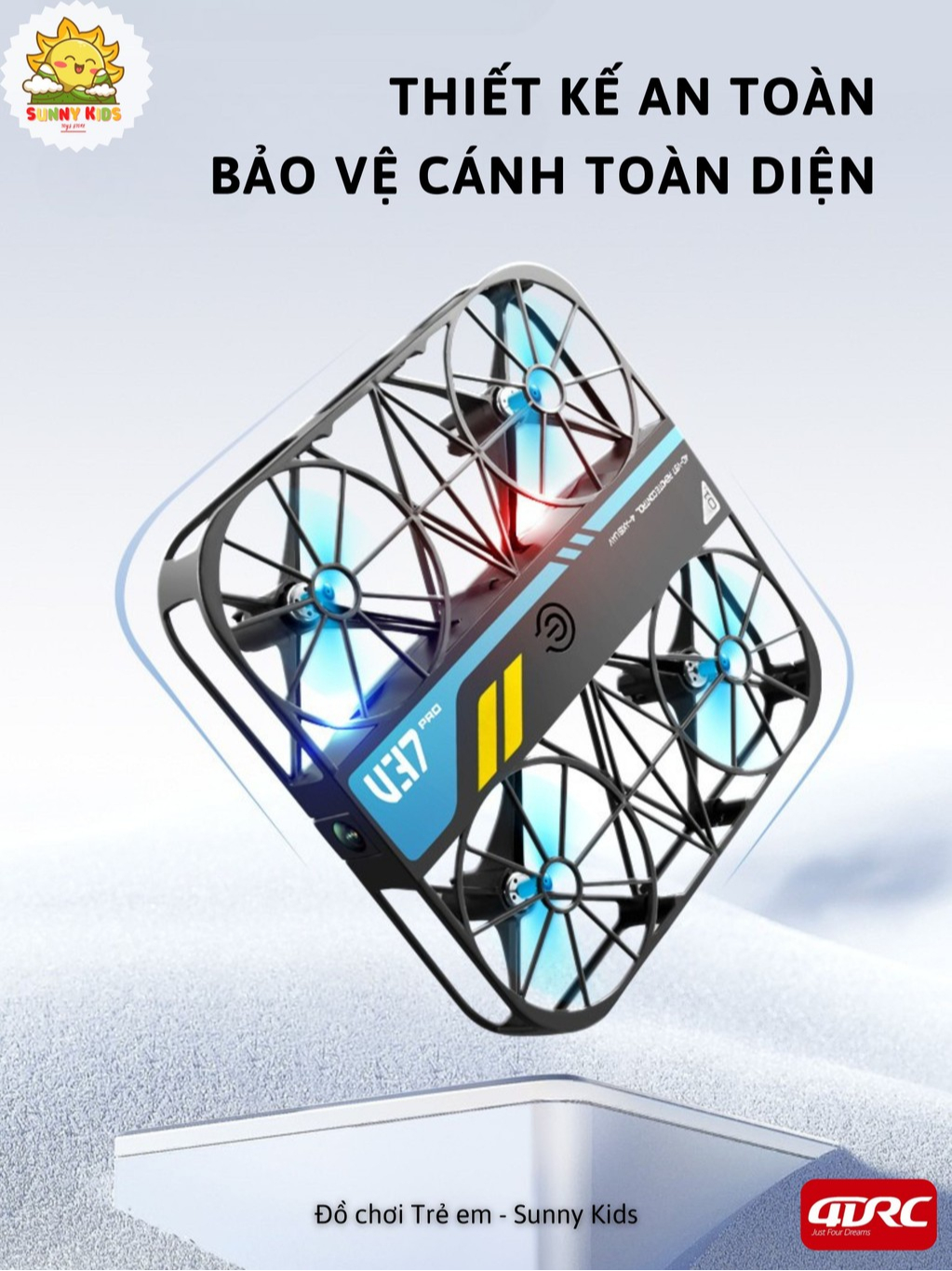 Đồ Chơi Drone 4DRC V37 Camera HD Chỉnh Góc, Chụp Ảnh Trên Không, Nhận Diện Cử Chỉ, Tự Cân Bằng Chính Xác - Sunny Kids