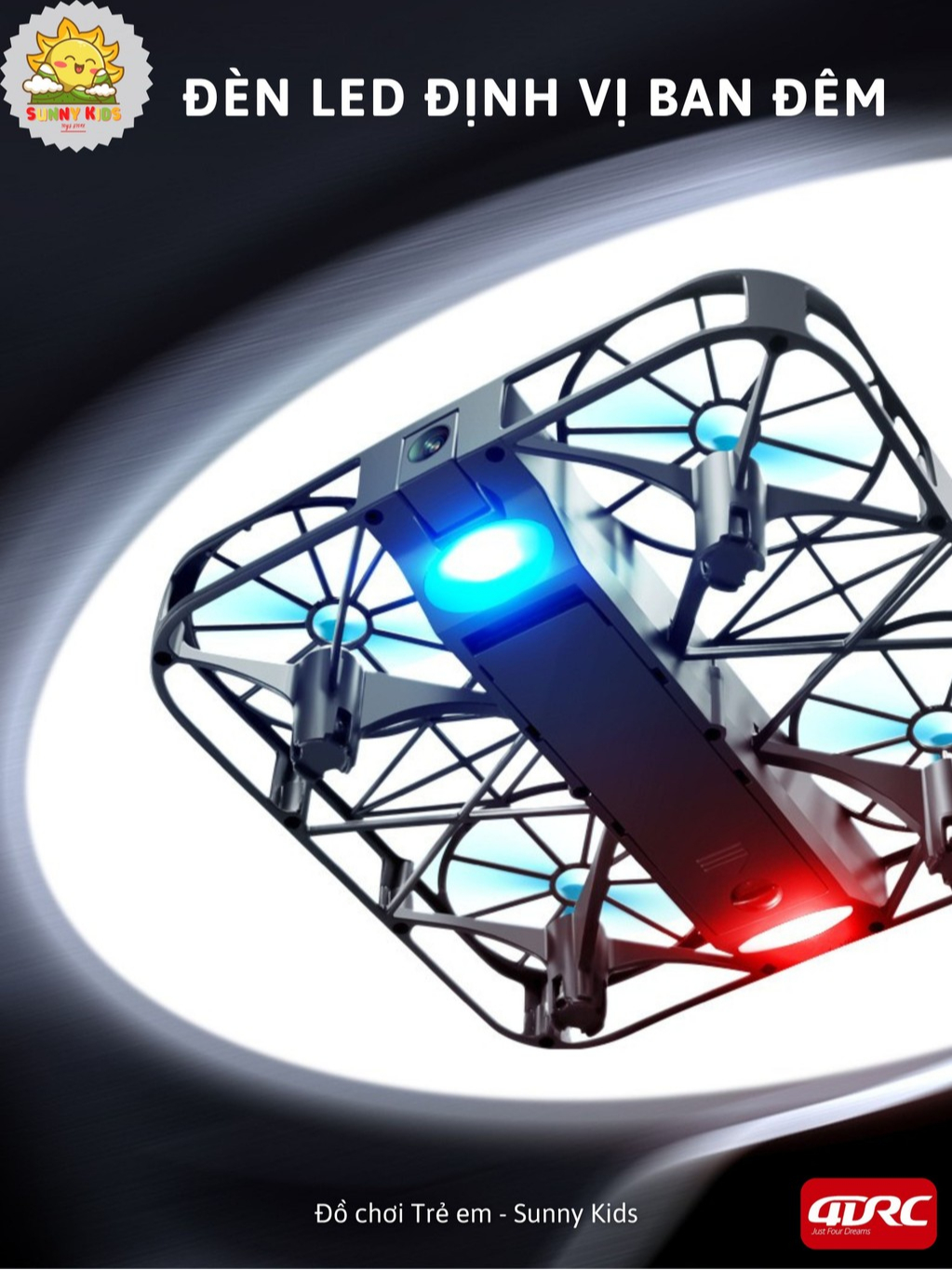 Đồ Chơi Drone 4DRC V37 Camera HD Chỉnh Góc, Chụp Ảnh Trên Không, Nhận Diện Cử Chỉ, Tự Cân Bằng Chính Xác - Sunny Kids