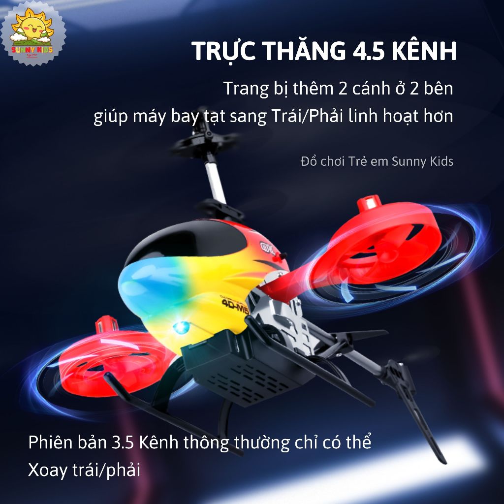 Máy Bay Trực Thăng Điều Khiển Từ Xa Cao Cấp 4DRC M5, 4.5 Kênh 6 Chiều, Máy Bay Đồ Chơi Cố Định Độ Cao - Sunny Kids