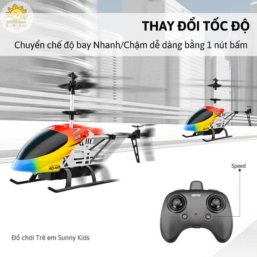 Máy Bay Trực Thăng Điều Khiển Từ Xa Cao Cấp 4DRC M5, 4.5 Kênh 6 Chiều, Máy Bay Đồ Chơi Cố Định Độ Cao - Sunny Kids