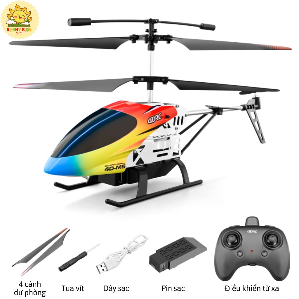 Máy Bay Trực Thăng Điều Khiển Từ Xa Cao Cấp 4DRC M5, 4.5 Kênh 6 Chiều, Máy Bay Đồ Chơi Cố Định Độ Cao - Sunny Kids