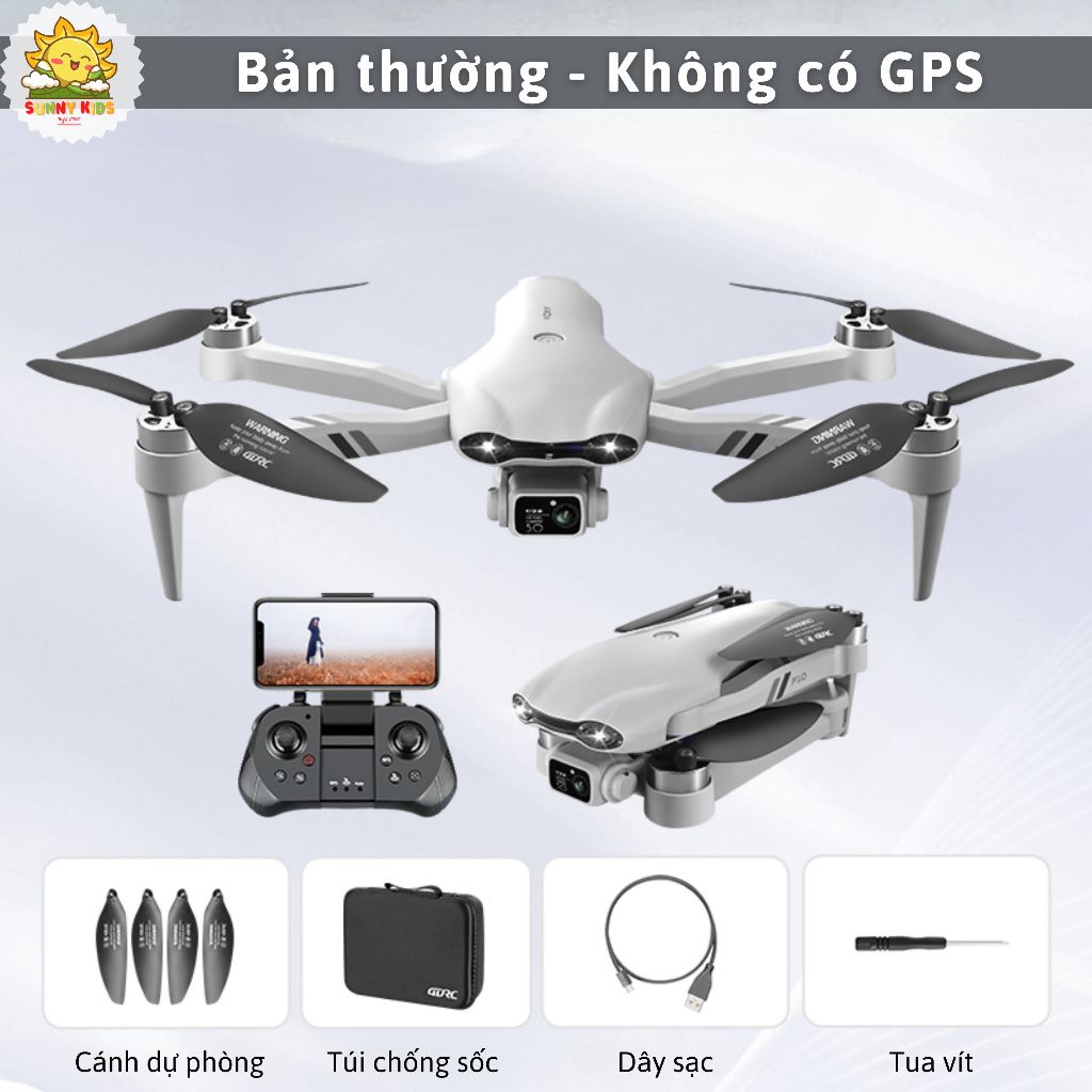 Drone 4DRC F10 Pro, Định Vị GPS Tự Quay Về Khi Mất Sóng, Flycam Giá Rẻ Có Camera Kép Xoay 90°, Bay Xa 1000m - Sunny Kids