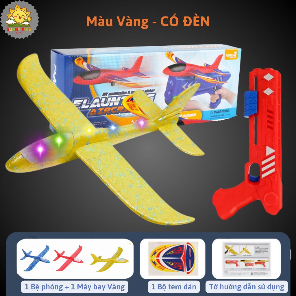 Đồ chơi phóng máy bay bằng xốp, chất liệu EPP cao cấp bền đẹp, đồ chơi an toàn cho bé, chứng nhận Intertek - Sunny Kids