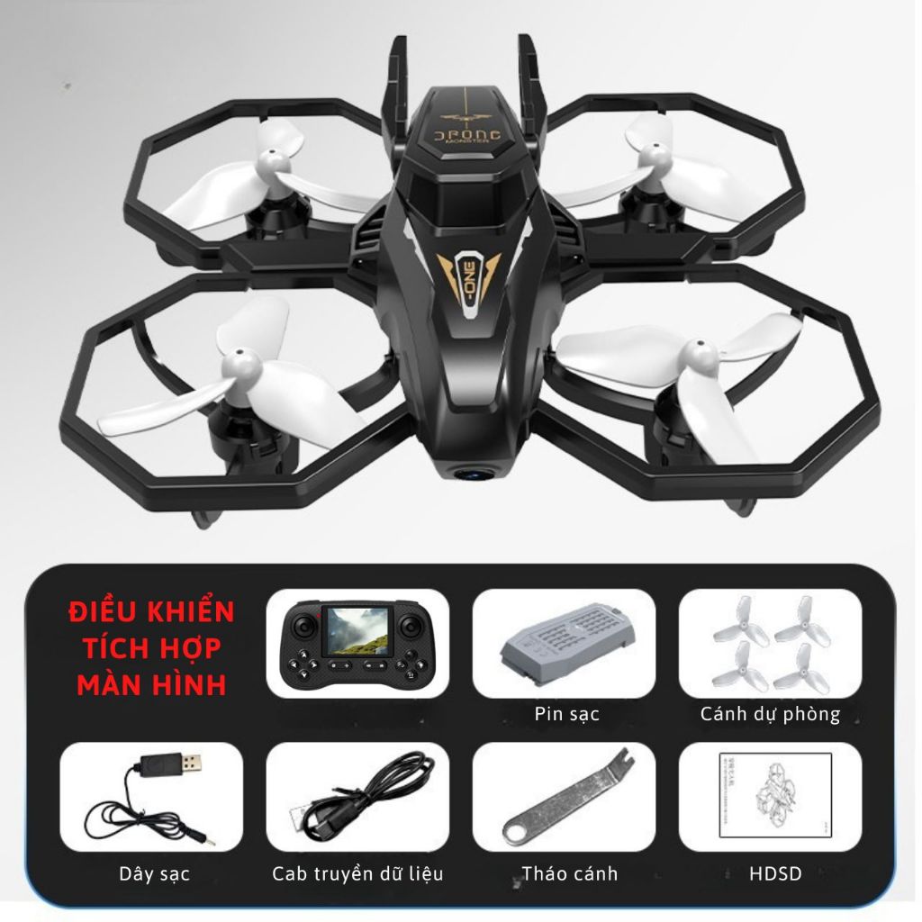 Drone Mini JJRC H118, Máy bay đồ chơi điều khiển từ xa ổn định, an toàn, kích thước gọn, đèn Led nhiều màu - Sunny Kids