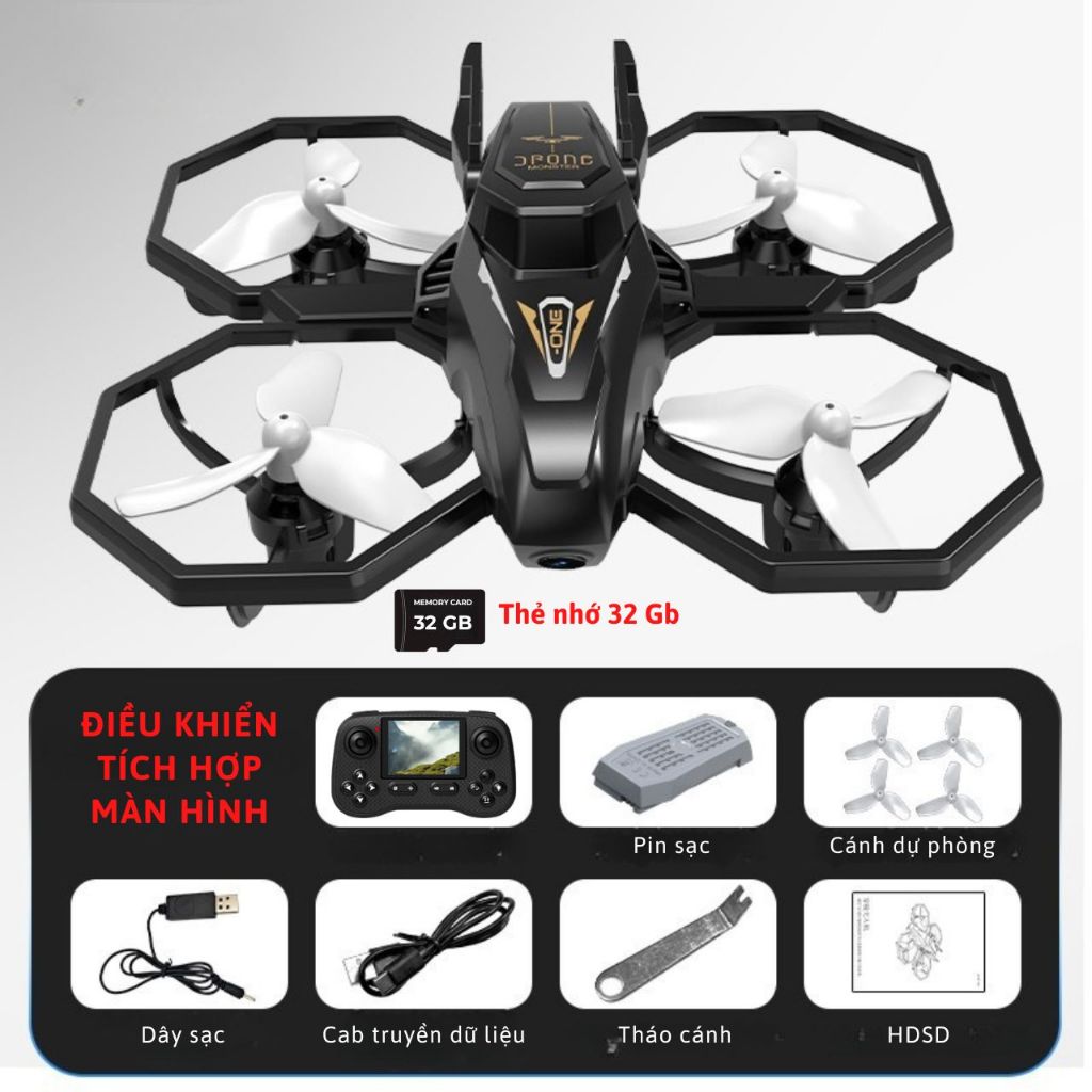Drone Mini JJRC H118, Máy bay đồ chơi điều khiển từ xa ổn định, an toàn, kích thước gọn, đèn Led nhiều màu - Sunny Kids