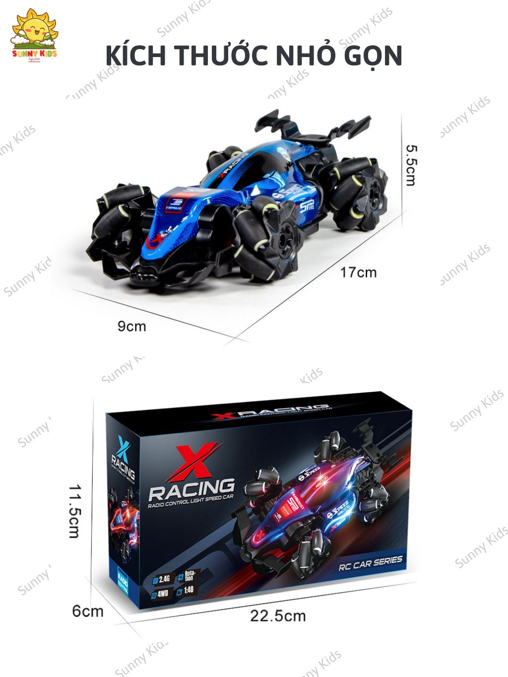 Xe Đồ Chơi Điều Khiển Mini Q239, Nhỏ Gọn Trong Bàn Tay, Chạy Đa Hướng Linh Hoạt, 2.4GHz Không Trùng Sóng - Sunny Kids