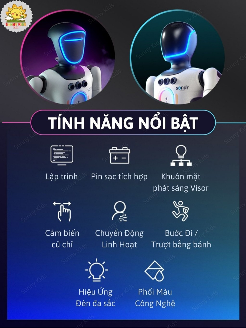Đồ Chơi Robot Thông Minh R40 Lập Trình Tự Động, Robot Hình Người Điều Khiển Từ Xa Và Cảm Biến Chuyển Động - Sunny Kids