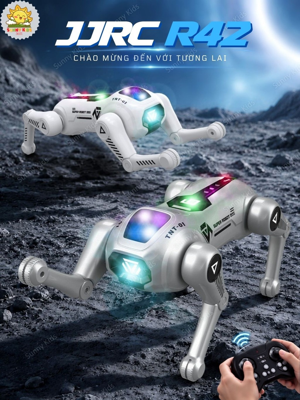 Đồ Chơi Robot Chó R42 Nhào Lộn Và Di Chuyển Linh Hoạt, Nhiều Tư Thế Thú Vị, Điều Khiển Bằng Giọng Nói - Sunny Kids