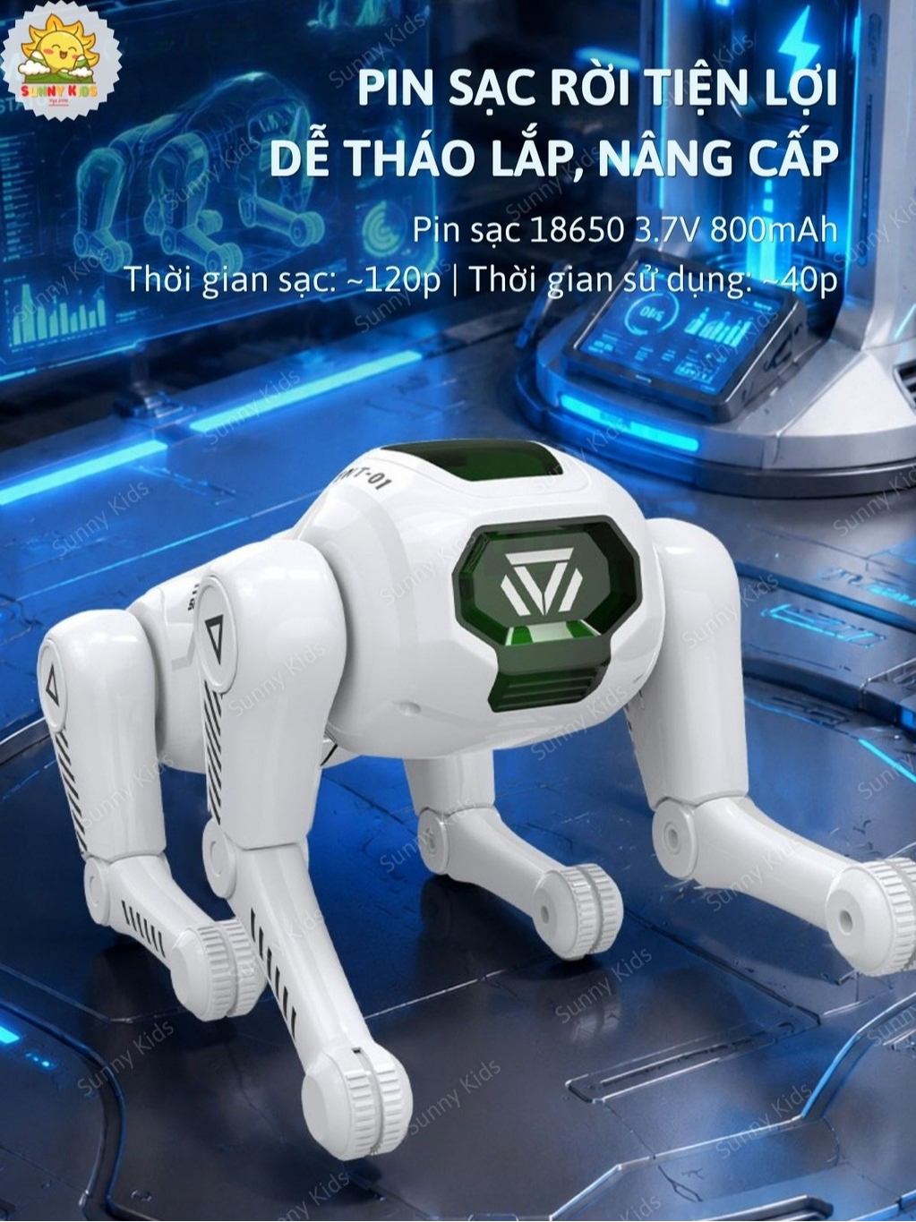 Đồ Chơi Robot Chó R42 Nhào Lộn Và Di Chuyển Linh Hoạt, Nhiều Tư Thế Thú Vị, Điều Khiển Bằng Giọng Nói - Sunny Kids