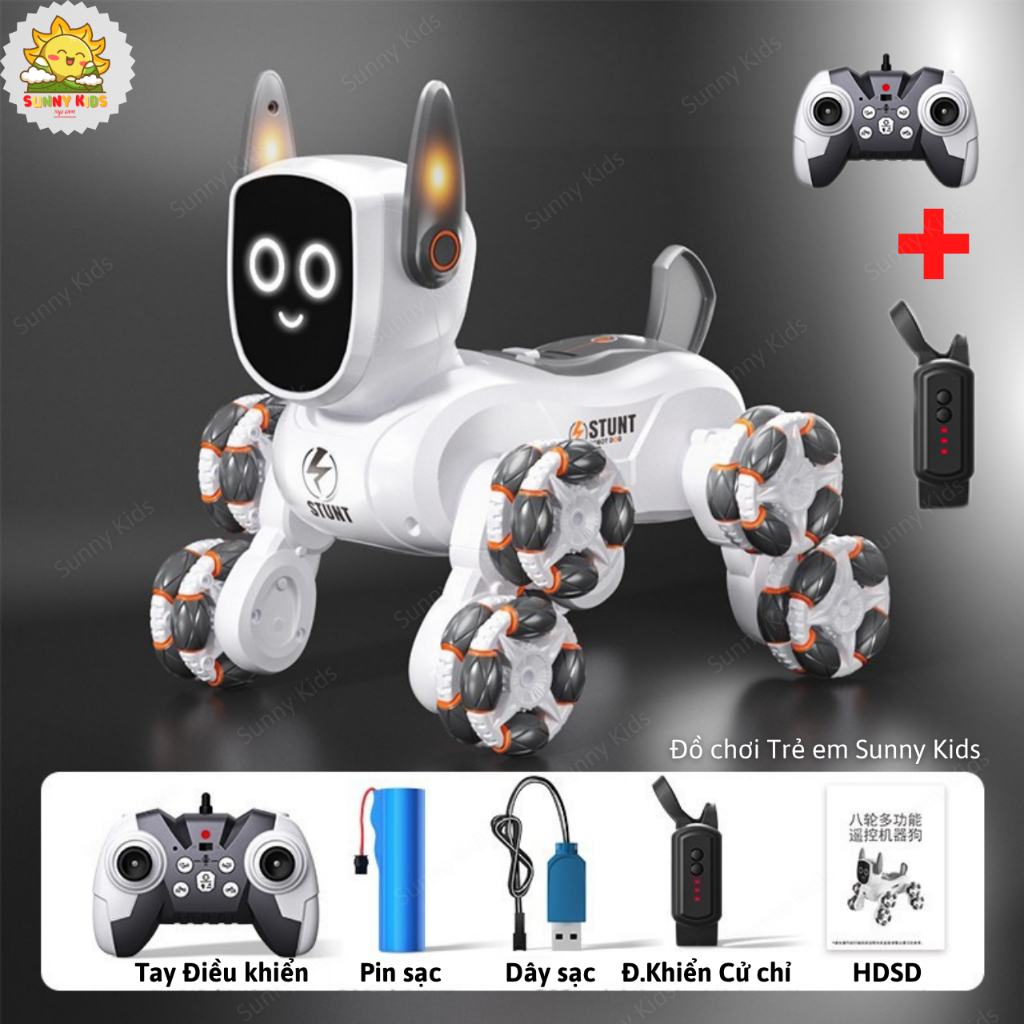 Chó Robot Điều Khiển Từ Xa Q193, 8 Bánh Xe Stunt, 4WD, Drift, Vượt Chướng Ngại Vật, Nhạc Đèn, Tự Biểu Diễn - Sunny Kids
