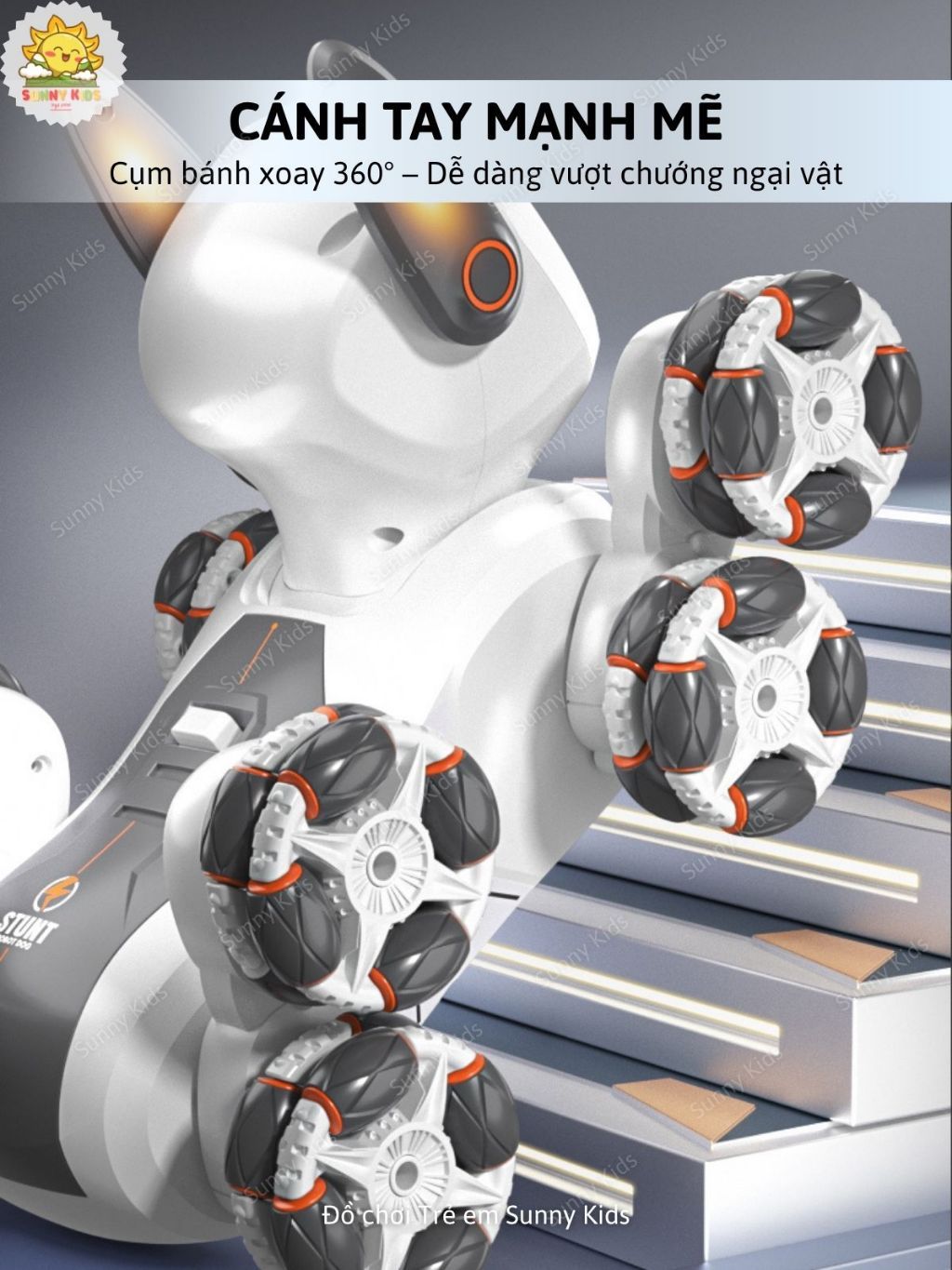 Chó Robot Điều Khiển Từ Xa Q193, 8 Bánh Xe Stunt, 4WD, Drift, Vượt Chướng Ngại Vật, Nhạc Đèn, Tự Biểu Diễn - Sunny Kids