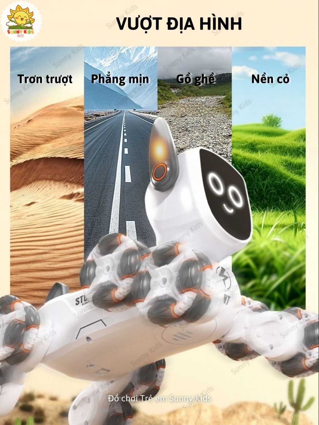 Chó Robot Điều Khiển Từ Xa Q193, 8 Bánh Xe Stunt, 4WD, Drift, Vượt Chướng Ngại Vật, Nhạc Đèn, Tự Biểu Diễn - Sunny Kids