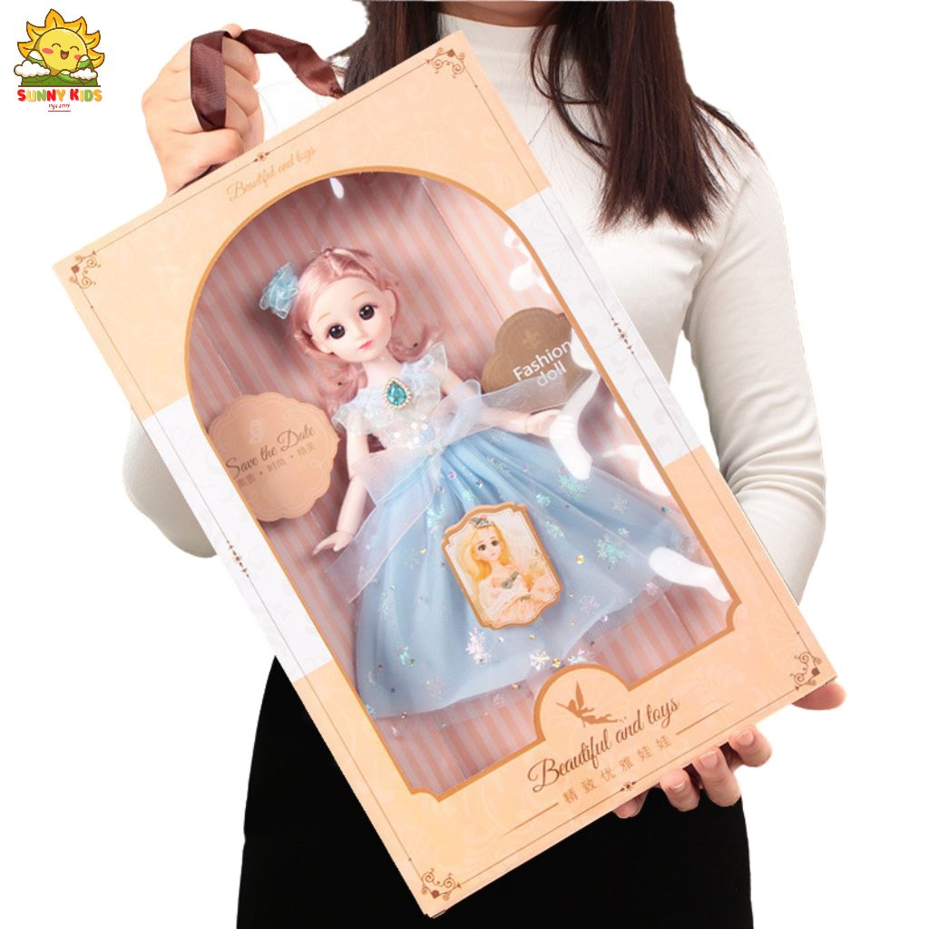 Hộp Quà Tặng Búp Bê Cho Bé Gái, Dài 33 cm, Chất Lượng Cao, Mắt 3D, Nhiều Khớp Cử Động Và Phụ Kiện Tinh Tế - Sunny Kids