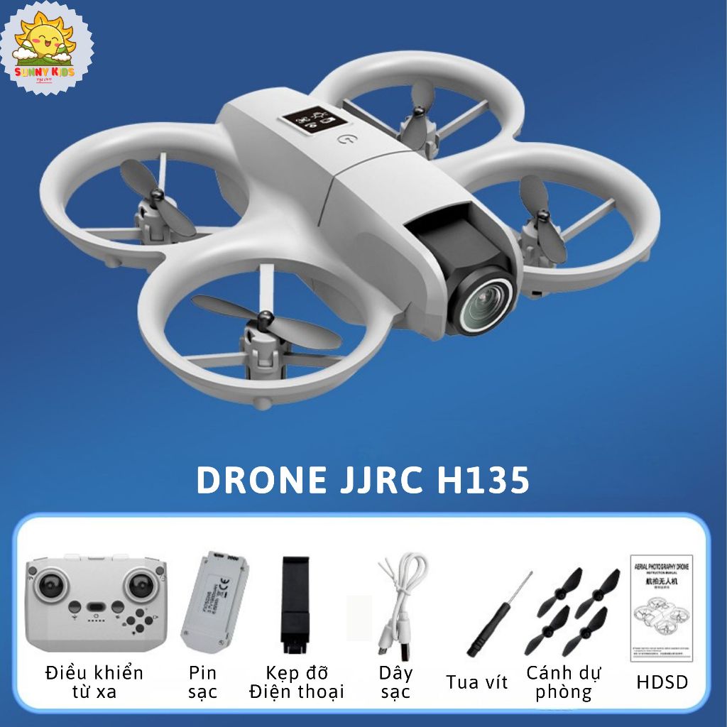 Flycam Mini H135, Camera 480p, Xoay Góc 90°, Đèn LED Nổi Bật, Máy Bay Đồ Chơi Nhào Lộn, Bay Linh Hoạt  - Sunny Kids