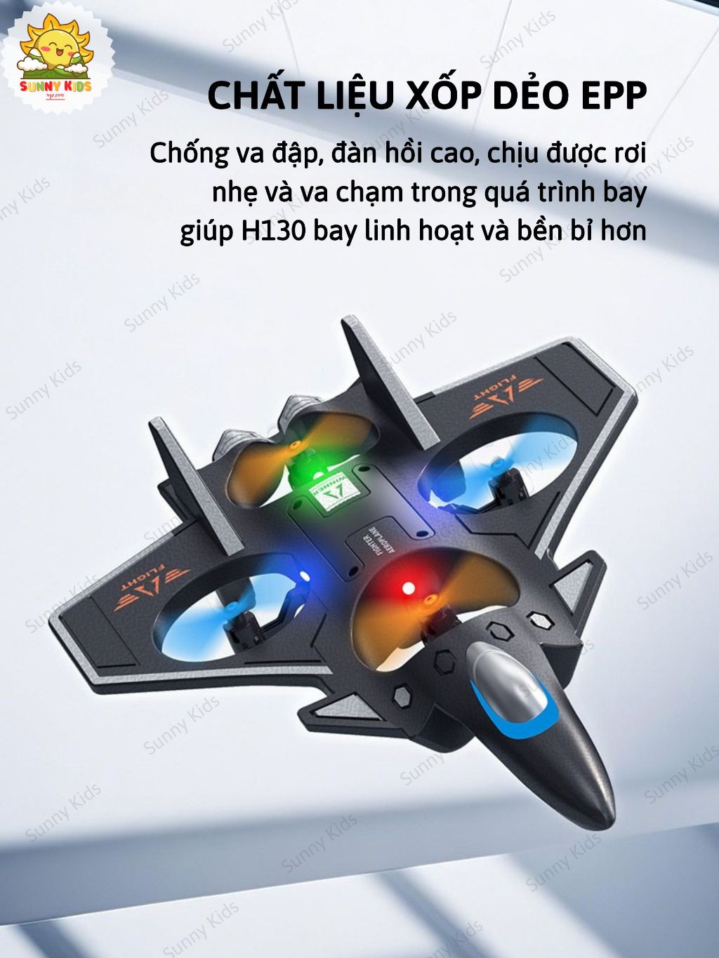 Máy Bay Điều Khiển Từ Xa H130 – Tự Cân Bằng, Nhào Lộn 360°, Đèn LED Đẹp, Đồ Chơi Bền Và An Toàn Cho Bé Trai - Sunny Kids