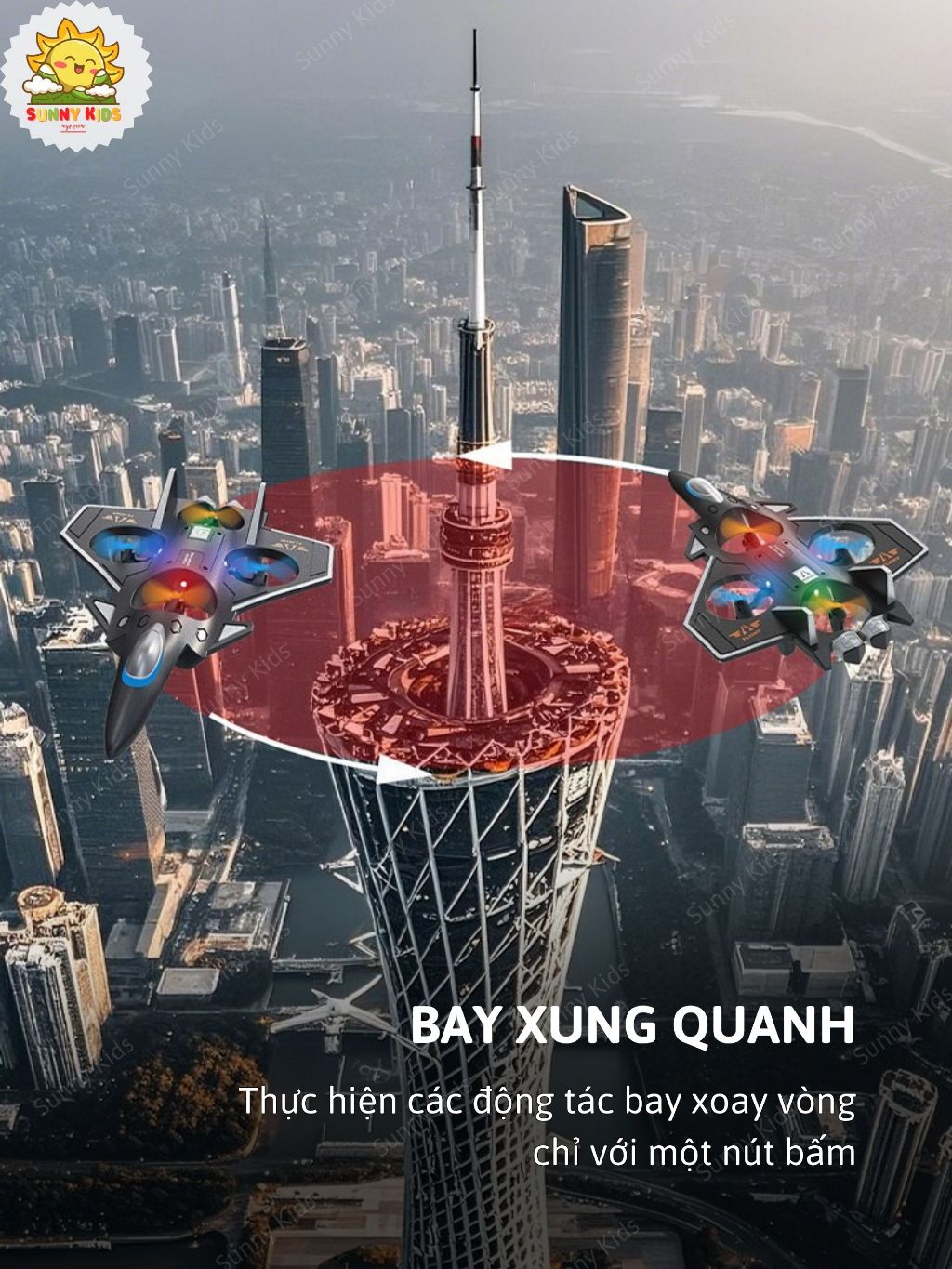 Máy Bay Điều Khiển Từ Xa H130 – Tự Cân Bằng, Nhào Lộn 360°, Đèn LED Đẹp, Đồ Chơi Bền Và An Toàn Cho Bé Trai - Sunny Kids