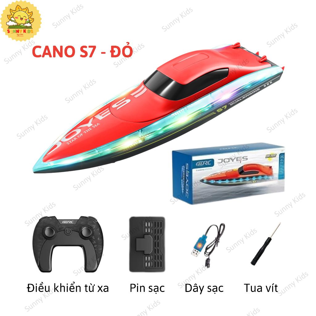 Đồ Chơi Ca Nô Điều Khiển Từ Xa 4D-S7, Kiểu Dáng Thể Thao, Chống Nước Bền Bỉ, Đèn Viền Sáng Đẹp Mắt - Sunny Kids