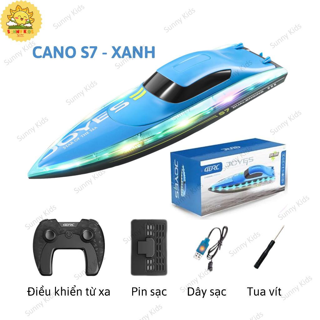 Đồ Chơi Ca Nô Điều Khiển Từ Xa 4D-S7, Kiểu Dáng Thể Thao, Chống Nước Bền Bỉ, Đèn Viền Sáng Đẹp Mắt - Sunny Kids