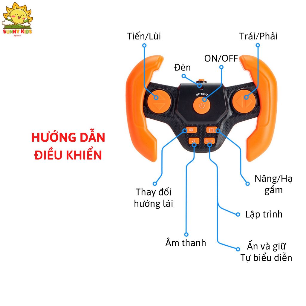Xe Đồ Chơi Cao Cấp Điều Khiển Từ Xa Stunt Car Q110, Xoay 360 Độ, Âm Nhạc Vui Nhộn, Nâng Hạ Gầm - Sunny Kids