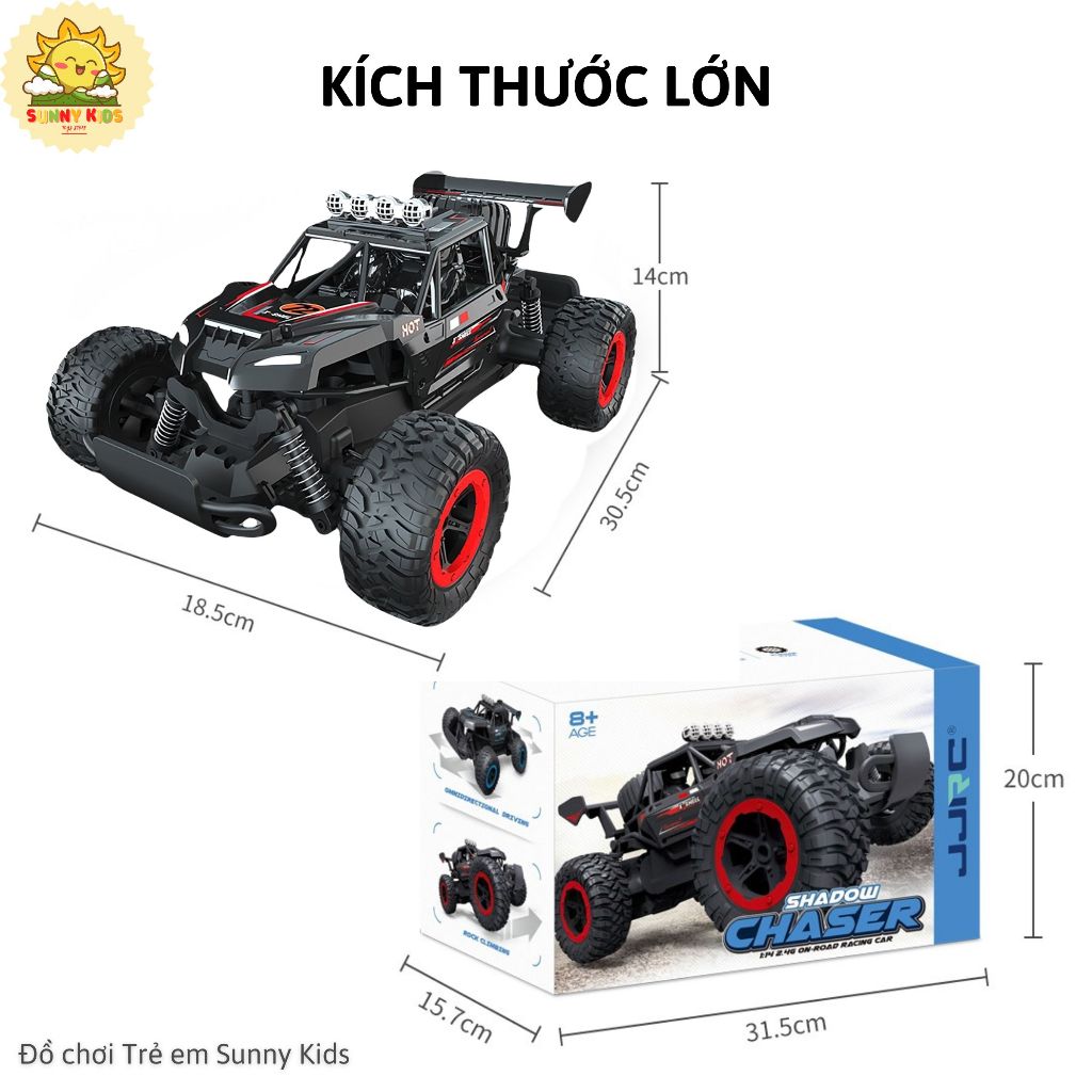 Xe Đồ Chơi Điều Khiển từ xa JJRC Q102, Có Điều Tốc, Kích Thước Lớn, Kiểu Dáng Xe Địa Hình Lớn, Đèn Led Sáng - Sunny Kids