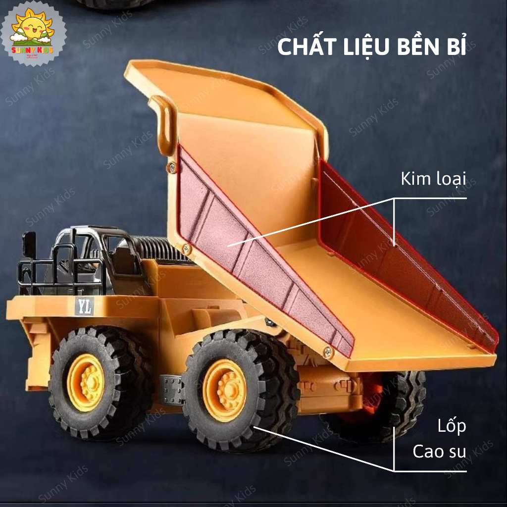 Xe Máy Xúc Đồ Chơi Điều Khiển Từ Xa 11 kênh, Nhiều Chức Năng Tự Động, Phát Nhạc, Gàu Đào Hợp Kim, PIN sạc - Sunny Kids
