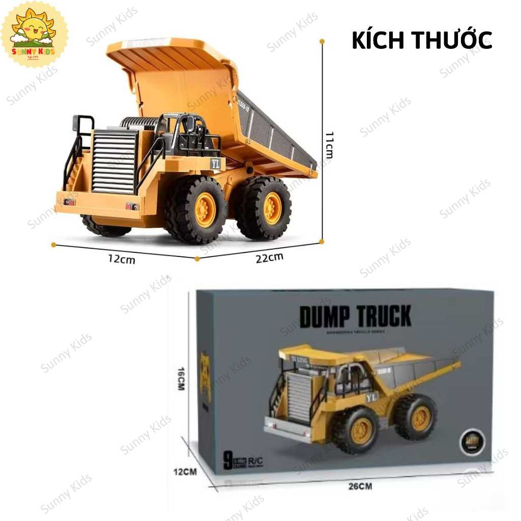 Xe Máy Xúc Đồ Chơi Điều Khiển Từ Xa 11 kênh, Nhiều Chức Năng Tự Động, Phát Nhạc, Gàu Đào Hợp Kim, PIN sạc - Sunny Kids